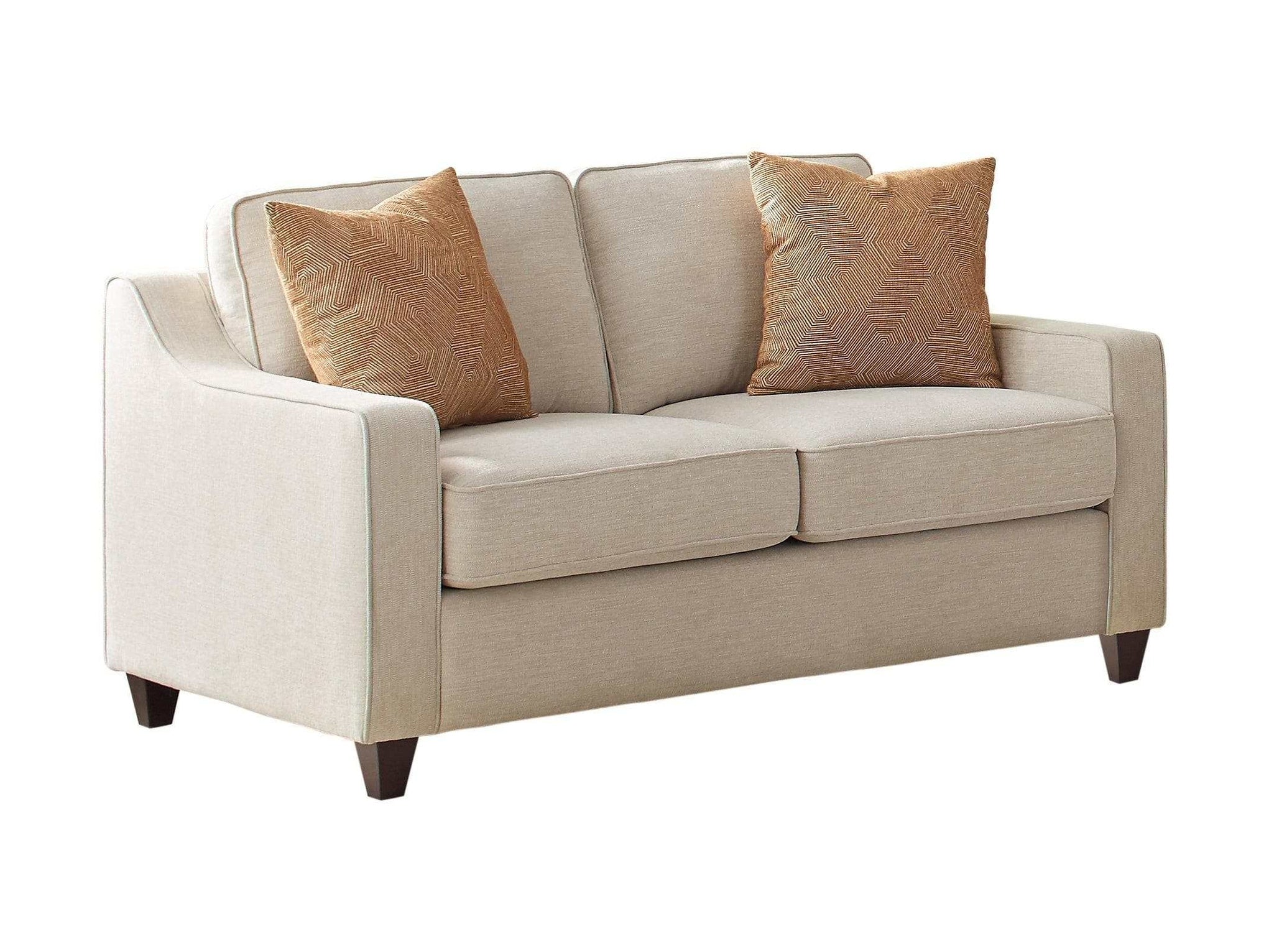 Christine Upholstered Sloped Arm Loveseat Beige