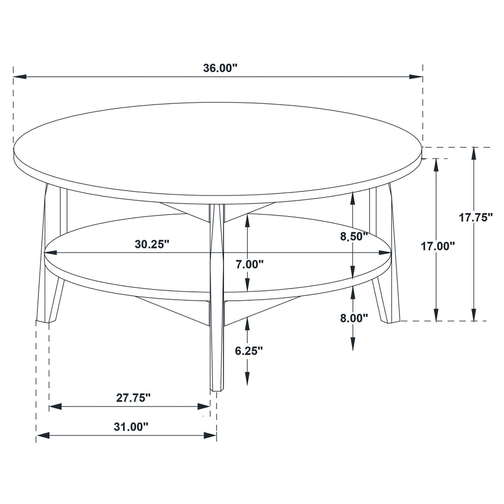 Bradley Round SmartTop Cocktail Coffee Table Grey and Natural