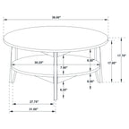 Bradley Round SmartTop Cocktail Coffee Table Grey and Natural