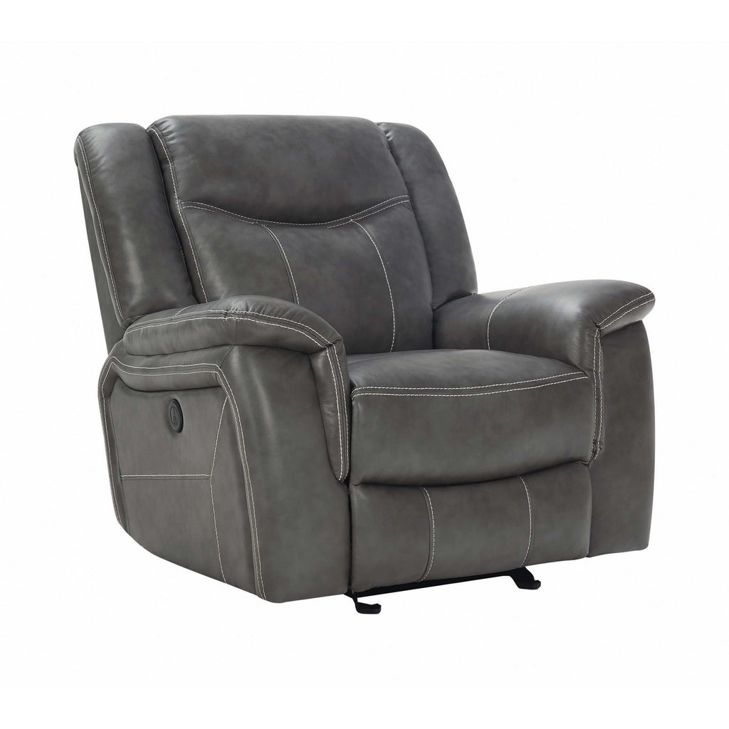 Conrad Upholstered Padded Arm Glider Recliner Grey