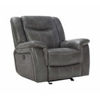 Conrad Upholstered Padded Arm Glider Recliner Grey