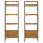 Fabian 2-piece 3-shelf Bookshelf with Drawer Distressed Light Brown