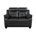 Finley 2-piece Upholstered Padded Arm Tufted Sofa Set Black