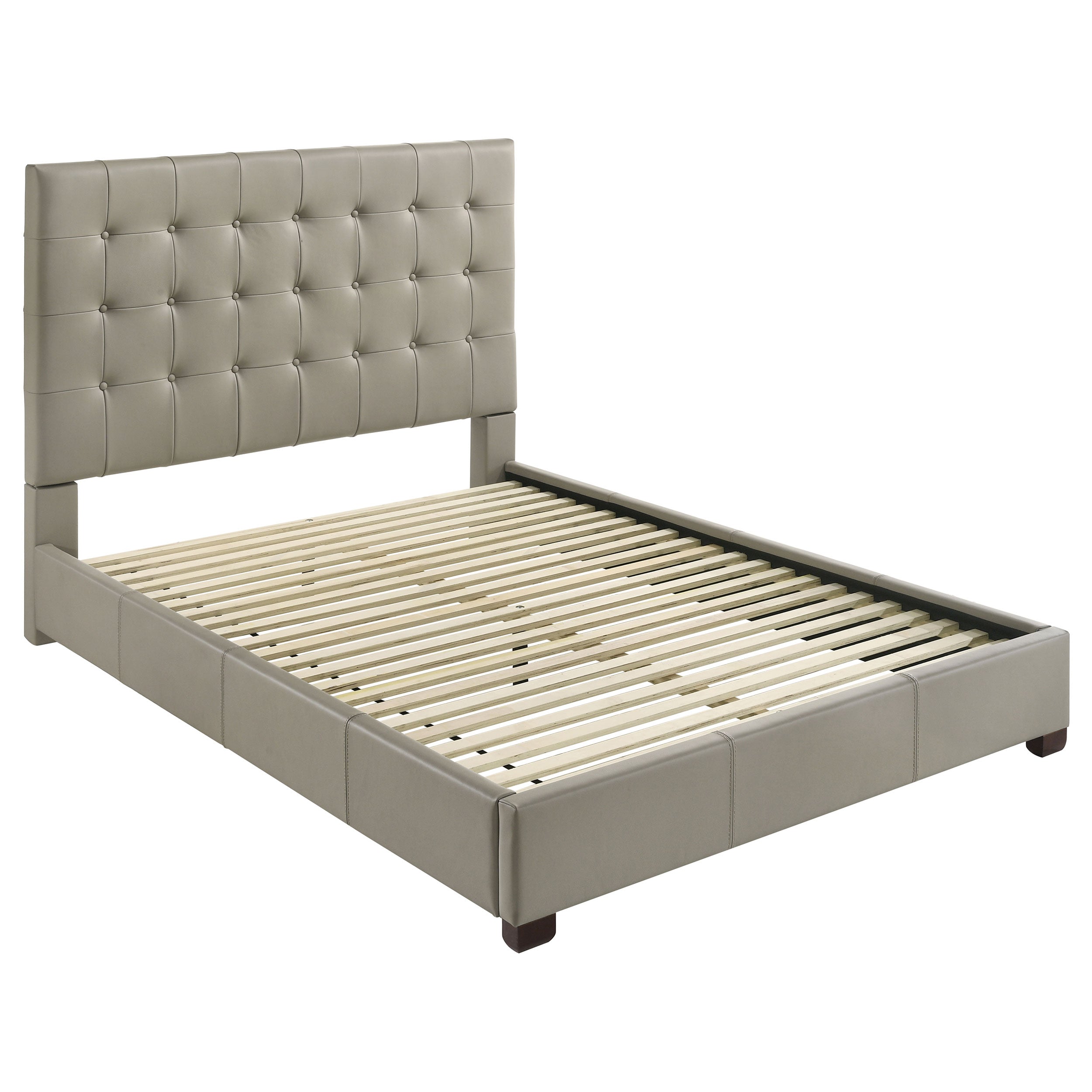 Nollet 48-inch Upholstered Eastern King Platform Bed Cream