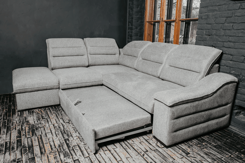 ESF Furniture - Oliver Sectional w/ Bed and Storage in Gray - OLIVERSECTIONALRIGHT