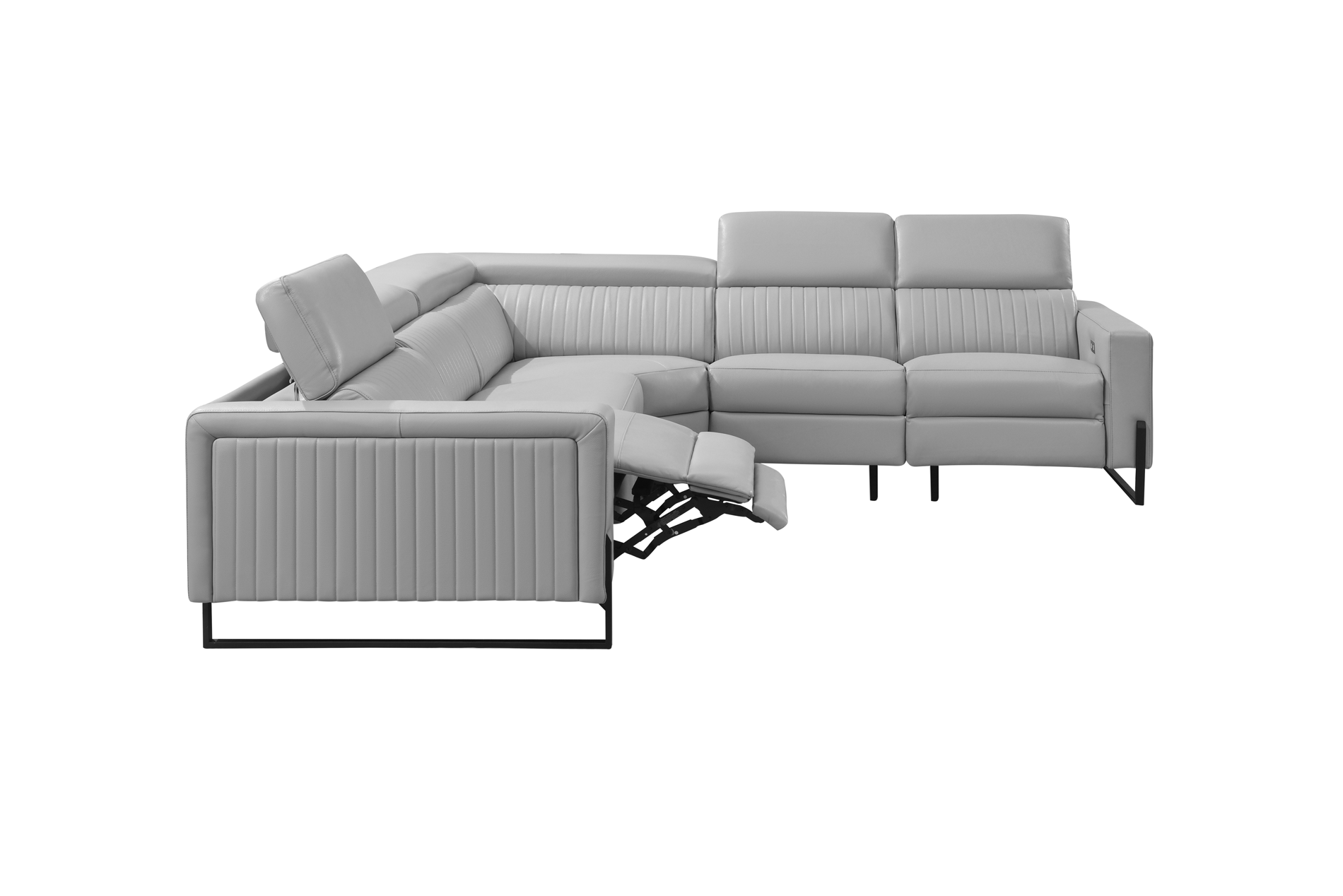 ESF Furniture - 2787 Sectional w/ recliners in Light Grey - 2787SECTIONAL
