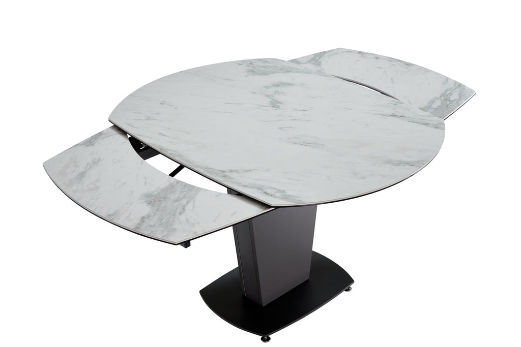 ESF Furniture - 2417 Dining Table 9 Piece Dining Room Set in White - 2417TABLEWHITE-9SET