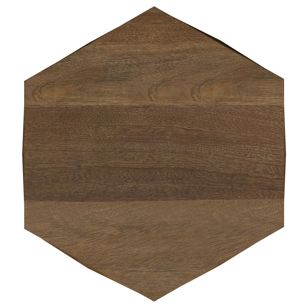 Zalika Hexagonal Solid Mango Wood Coffee Table Natural