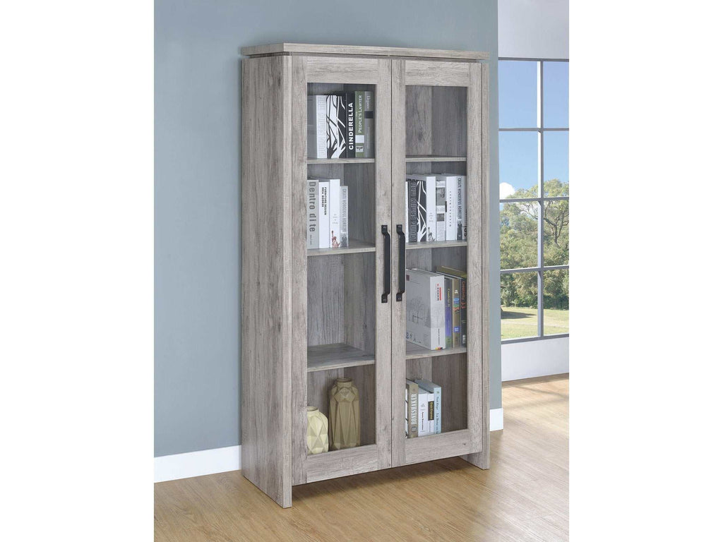 Alejo 2-door Engineered Wood Tall Cabinet Grey Driftwood