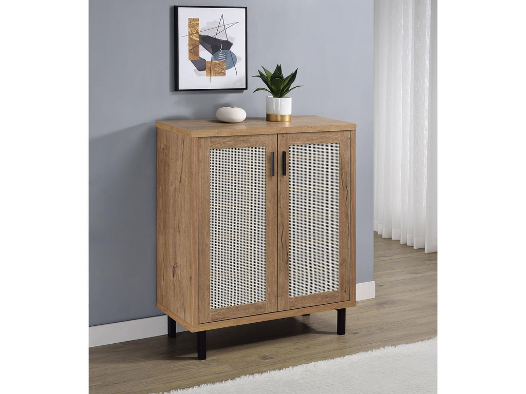 Teller 2-door Shoe Storage Cabinet Natural Oak