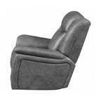 Conrad Upholstered Padded Arm Glider Recliner Grey