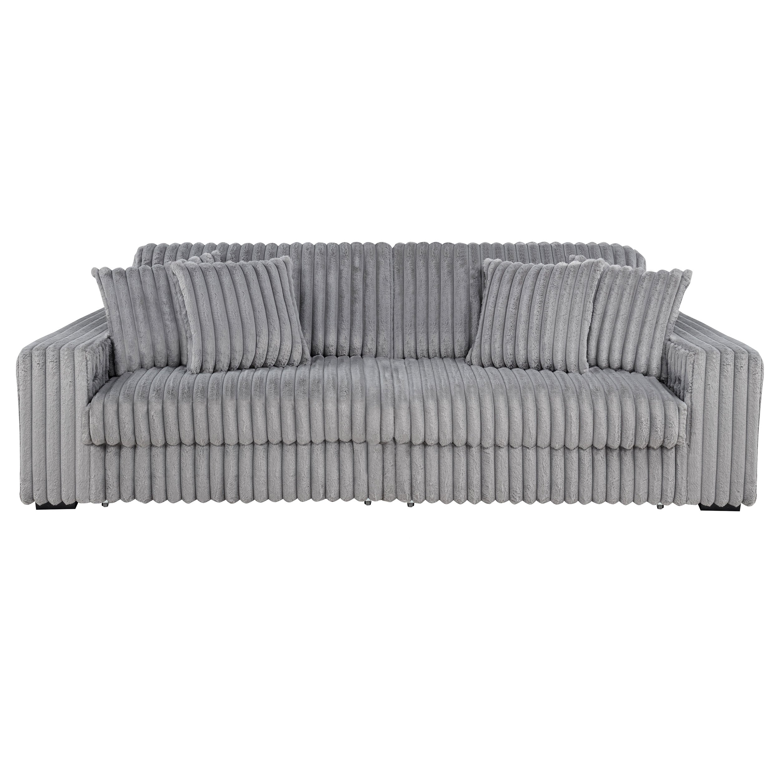Jacana Corduroy Upholstered Dual Power Chaise Sofa Ivory
