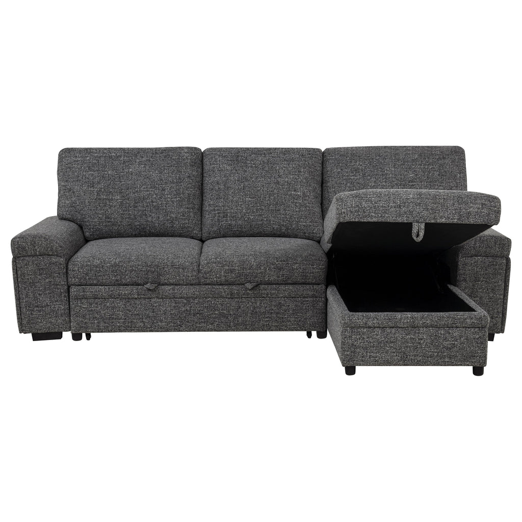 Demko Sleeper Sectional Sofa with Speaker and Storage Chaise Granite