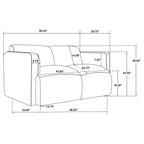 Dorset Fabric Upholstered Round Track Arm Loveseat White