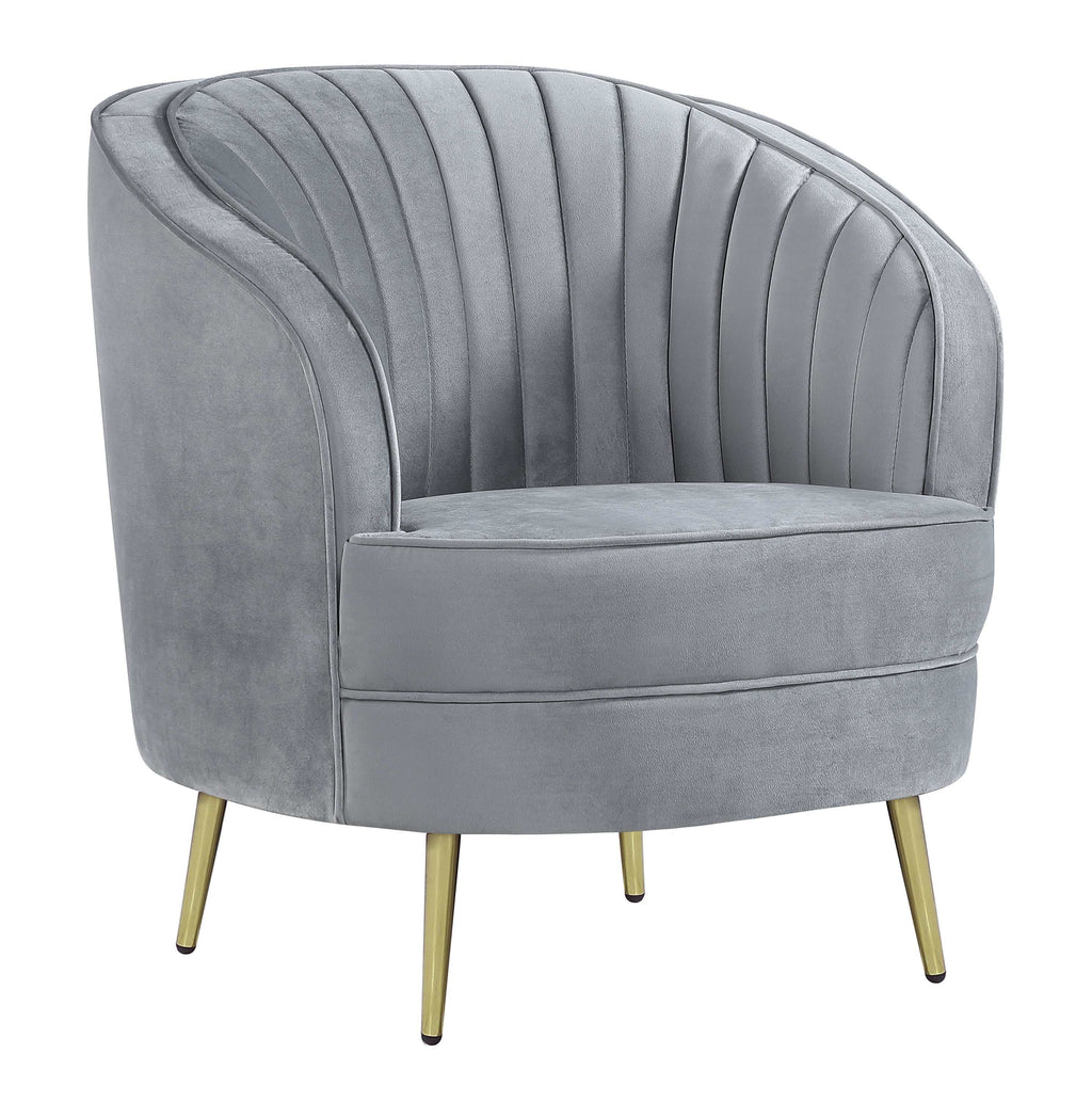 Sophia 2-piece Upholstered Channel Tufted Sofa Set Grey