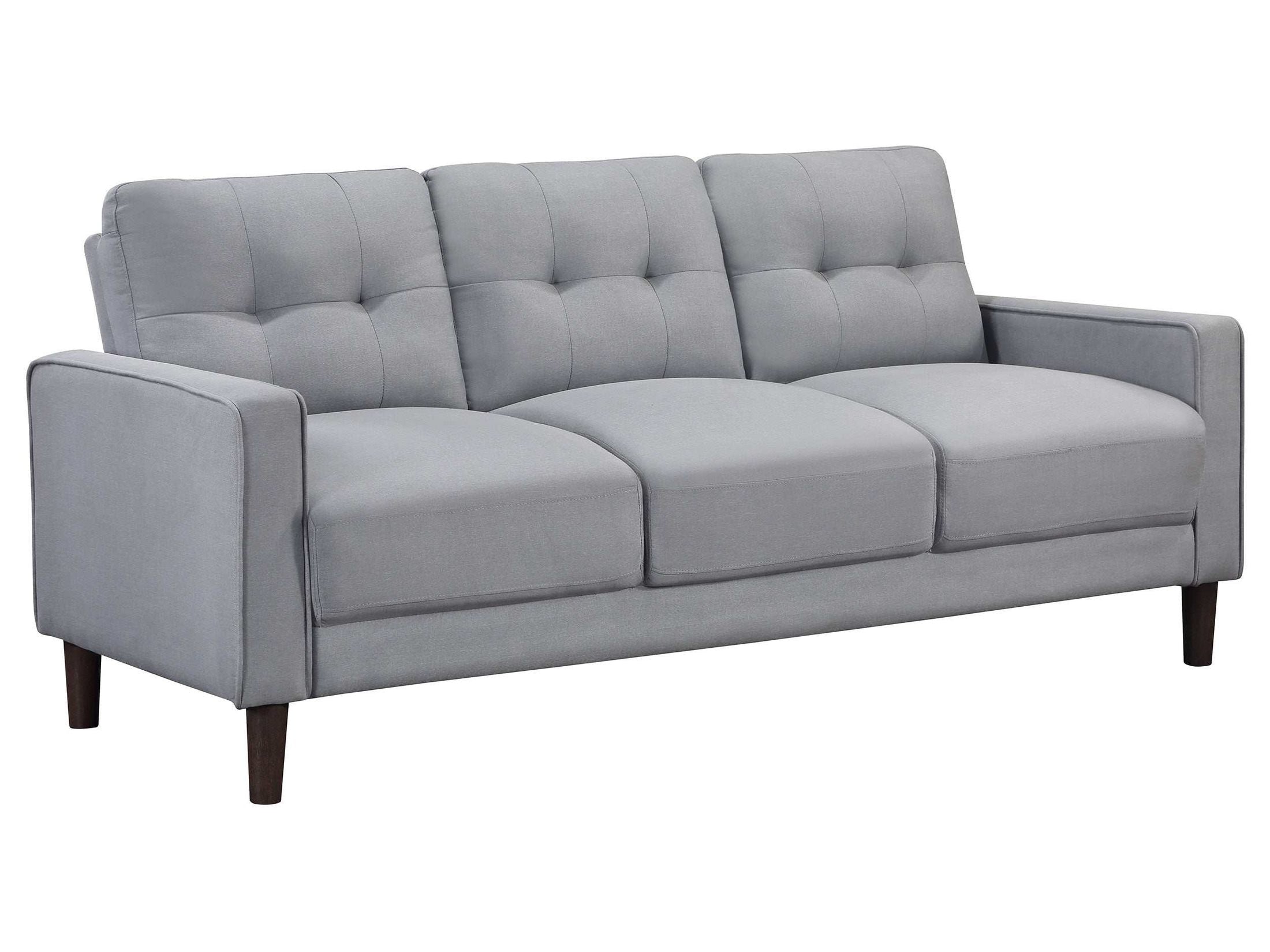 Bowen 2-piece Upholstered Track Arm Tufted Sofa Set Grey
