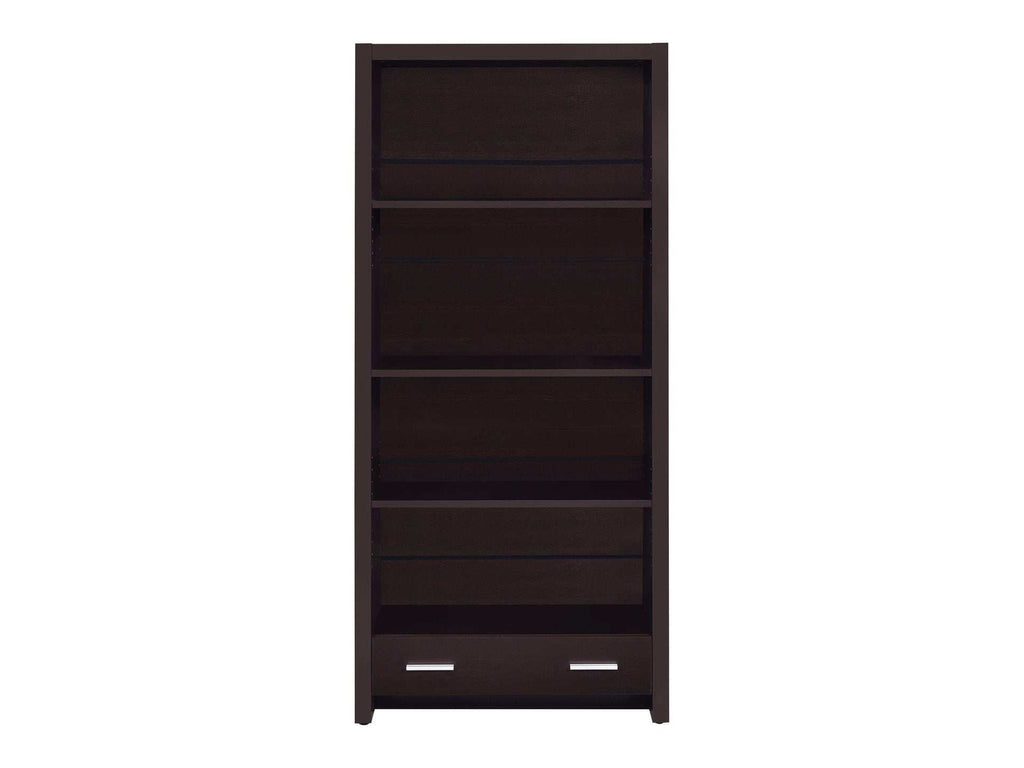 Skylar 71-inch 5-shelf Bookcase with Drawer Cappuccino