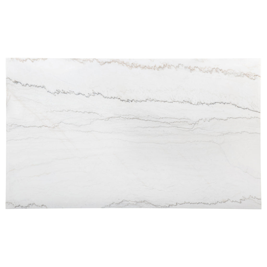 Averill 72-inch Rectangular White Marble Top Dining Table Coffee Bean