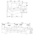 Lakeview 6-piece Upholstered Modular Sectional Sofa Ivory
