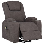 Louie Chenille Upholstered Power Lift Massage Chair Grey