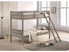 Ryder Wood Twin Over Twin Bunk Bed with Mattress Weathered Taupe