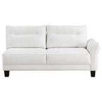 Caspian Upholstered Curved Arm Chaise Sectional Sofa White
