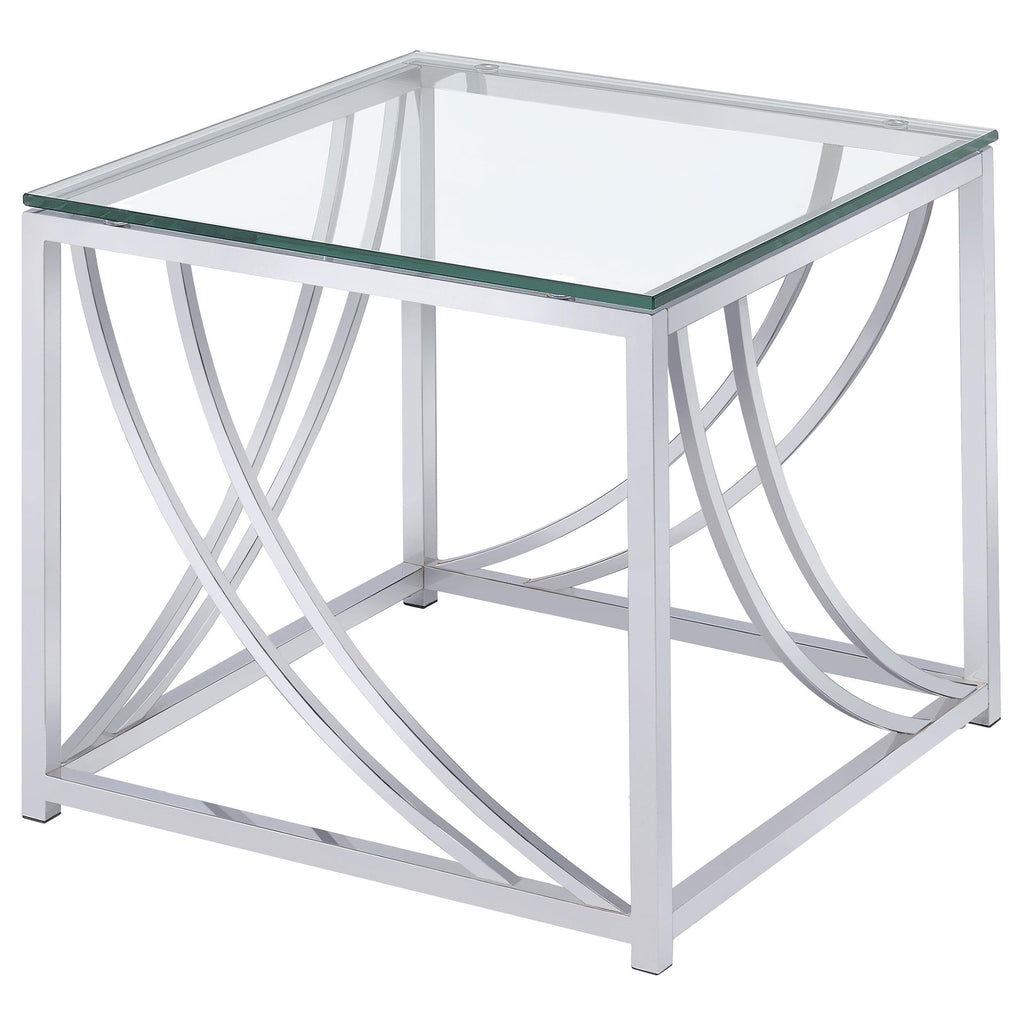 Lille Rectangular Glass Top Coffee Table Chrome