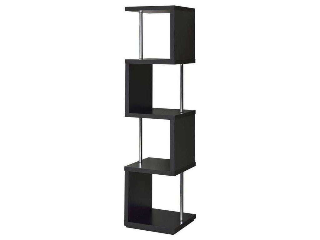 Baxter 67-inch 4-shelf Bookshelf White and Chrome