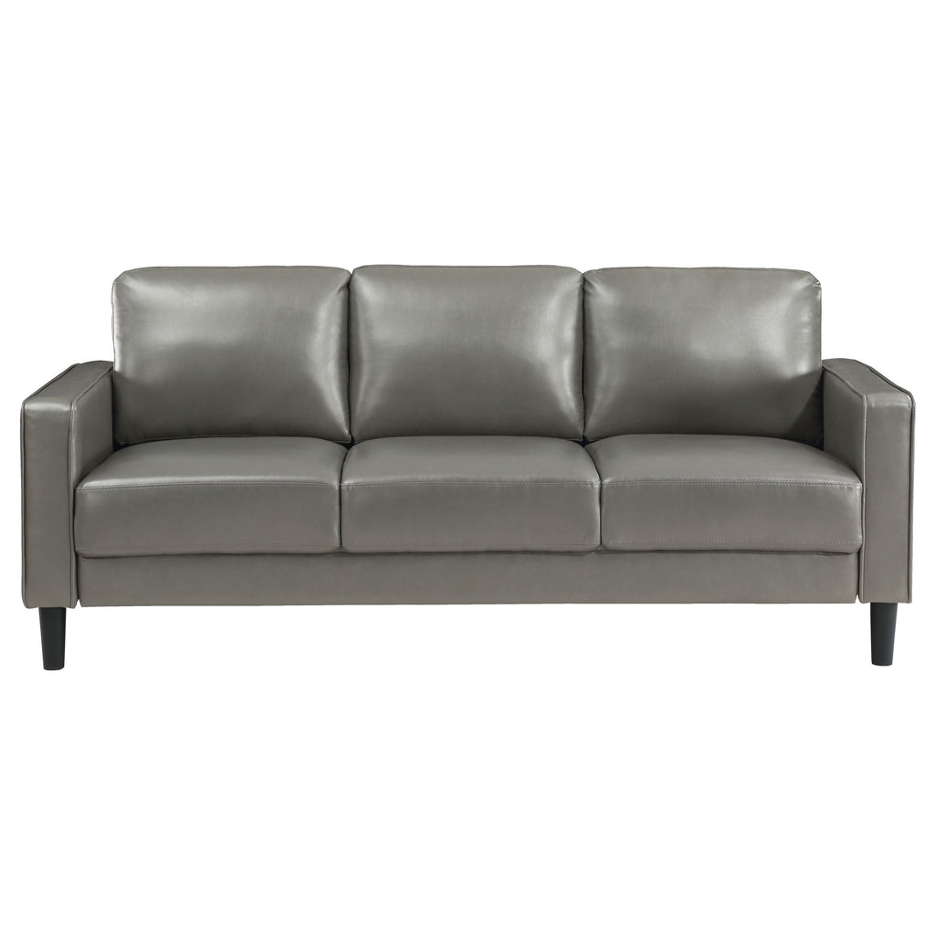Ruth 2-piece Upholstered Track Arm Sofa Set Black