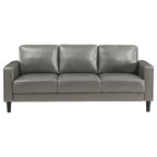 Ruth 2-piece Upholstered Track Arm Sofa Set Black