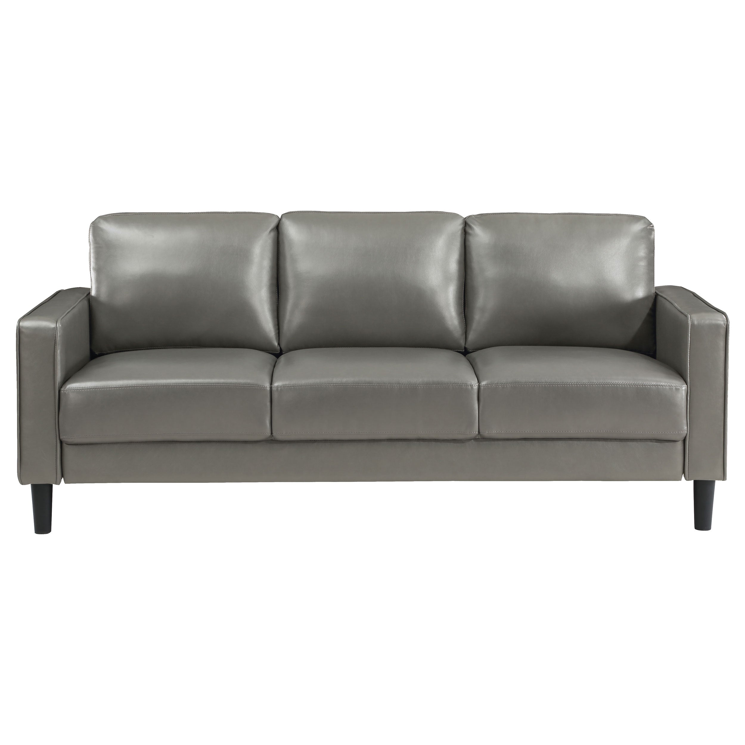 Ruth 2-piece Upholstered Track Arm Sofa Set Black