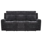 Kennett Chenille Upholstered Power Reclining Sofa Dark Grey
