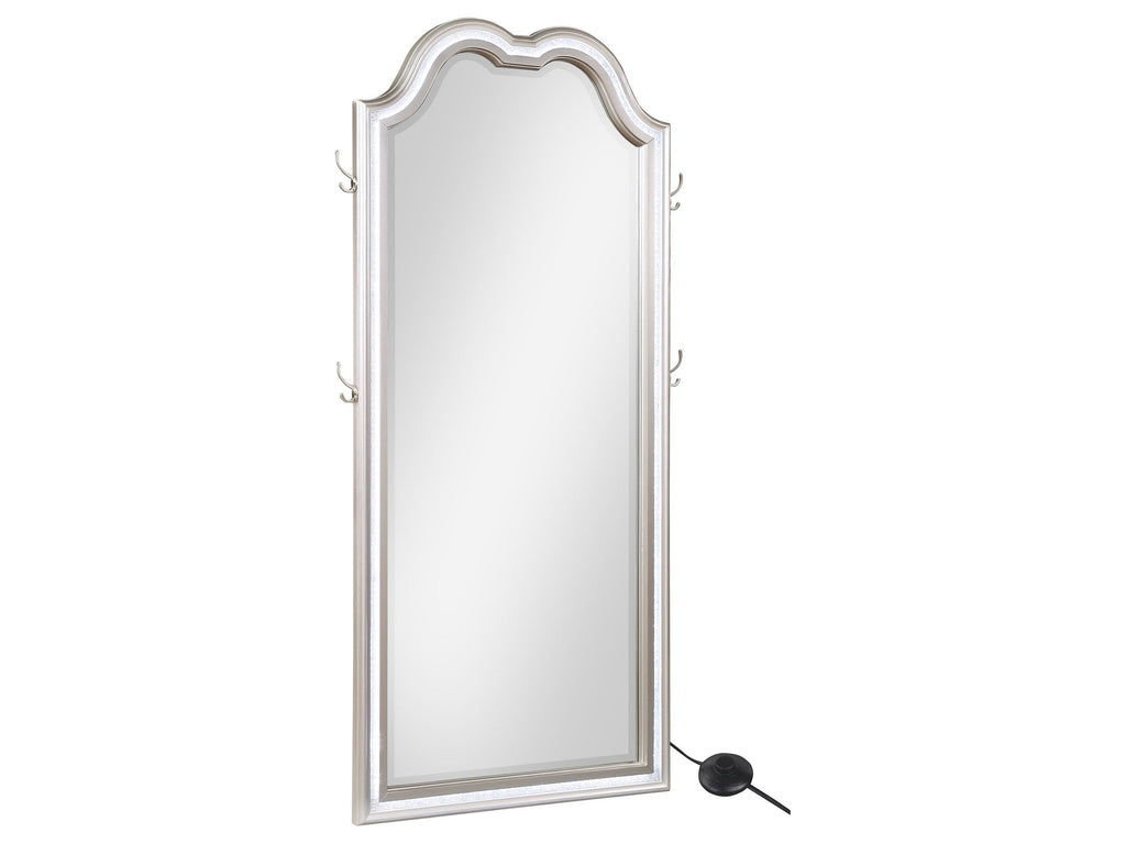 Evangeline Full Length LED Light Floor Mirror Silver Oak
