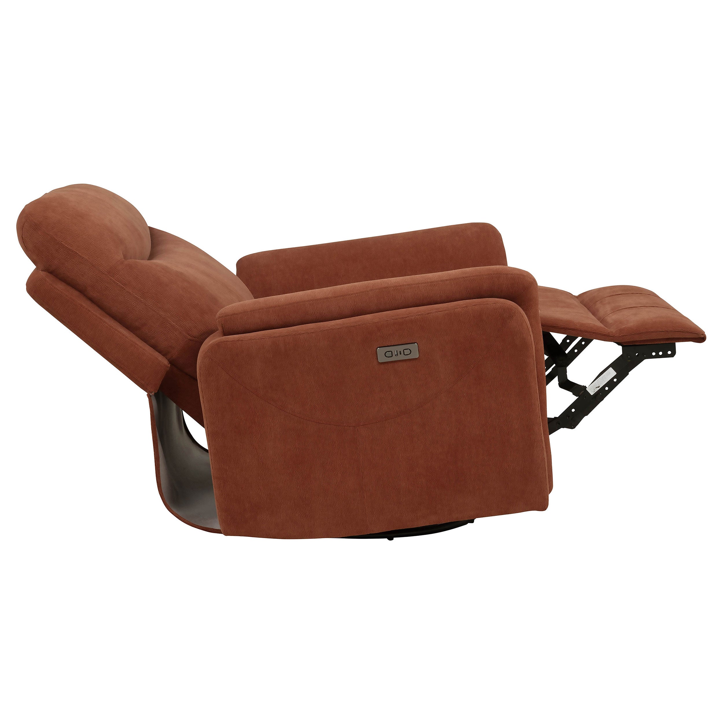 Adler Rust Upholstered Power Swivel Glider Recliner