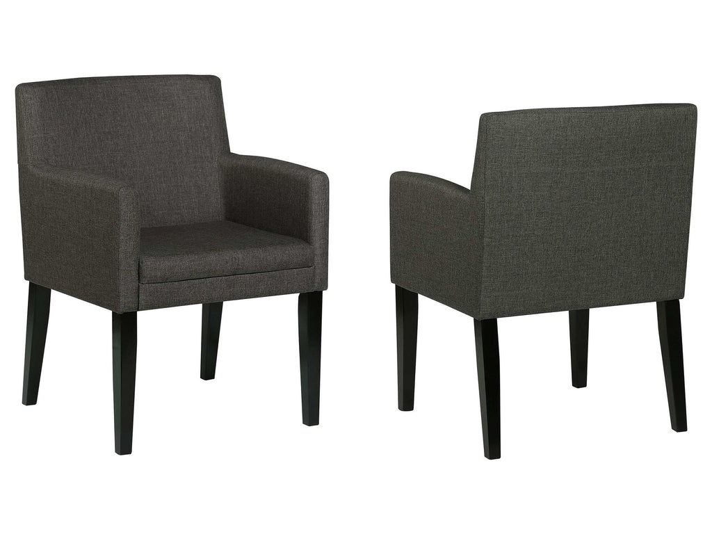 Catherine Upholstered Dining Arm Chair Grey (Set of 2)