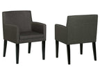 Catherine Upholstered Dining Arm Chair Grey (Set of 2)