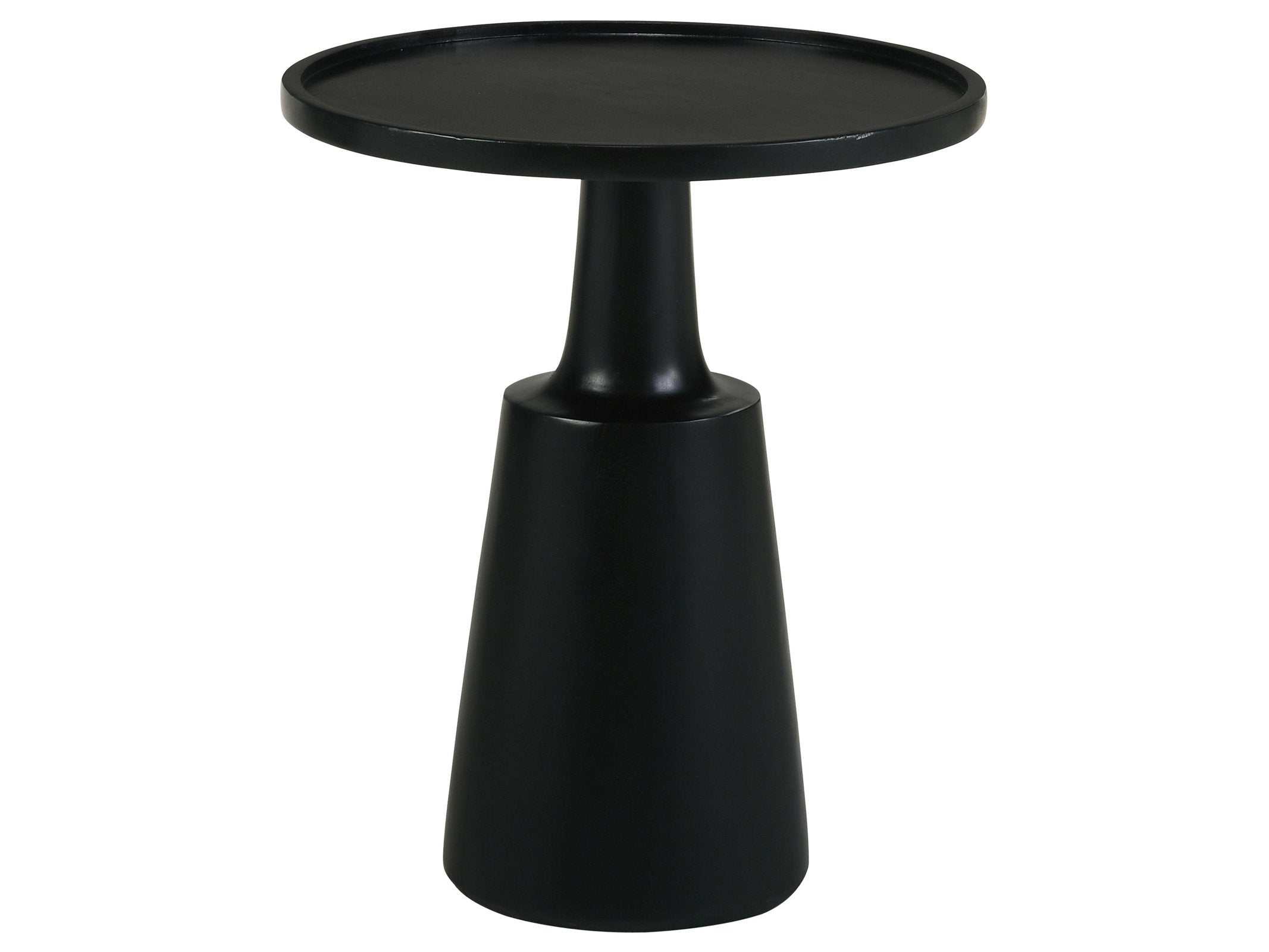 Ixia Round Solid Mango Wood Accent Side Table Black Stain