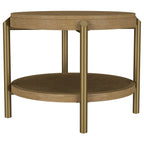 Arini Round Coffee Table With Storage Shelf Sand Wash