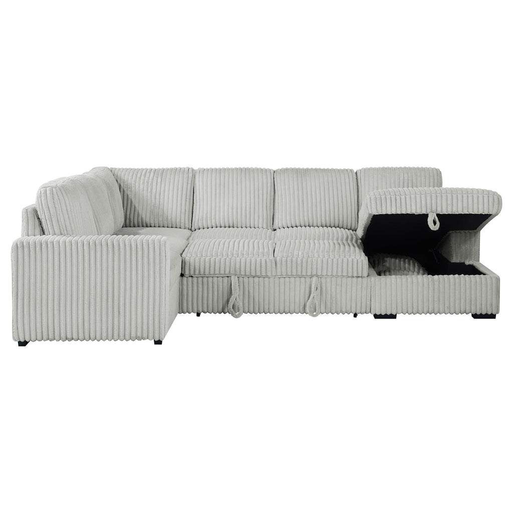 Devonshire Sleeper Sectional Sofa Storage Chaise Camel