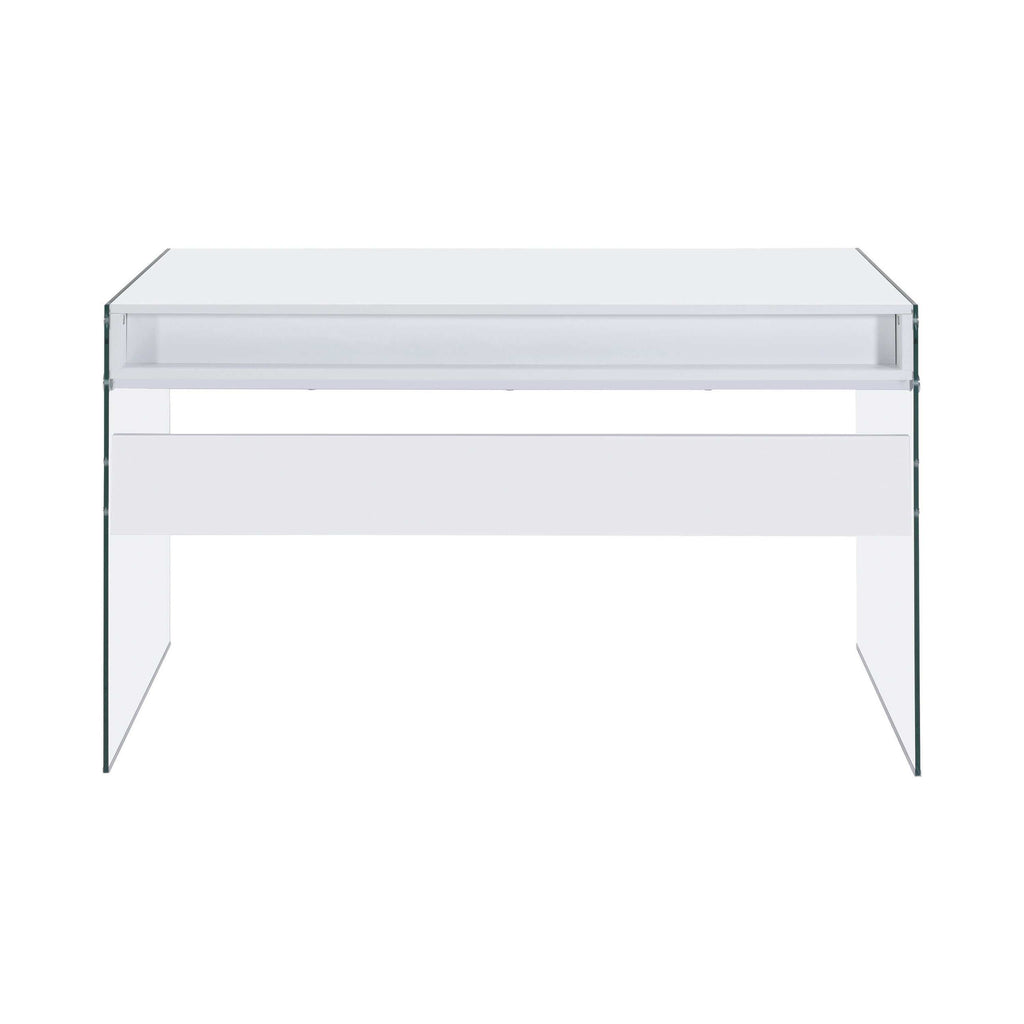 Dobrev 48-inch 2-drawer Writing Desk White High Gloss