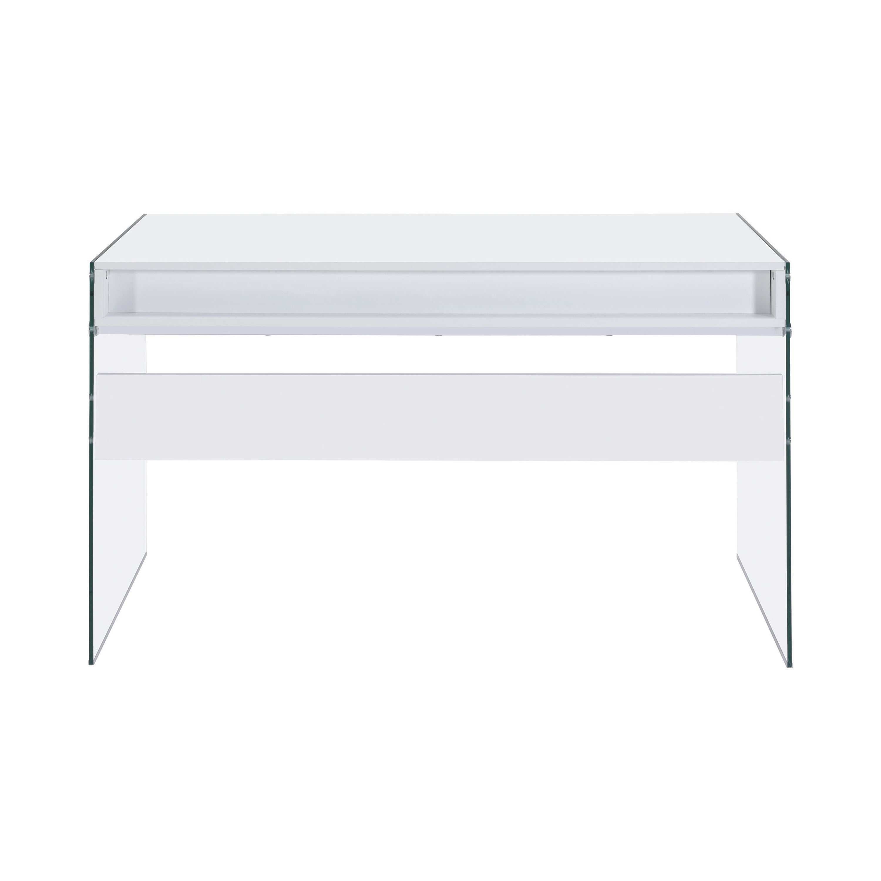 Dobrev 48-inch 2-drawer Writing Desk White High Gloss