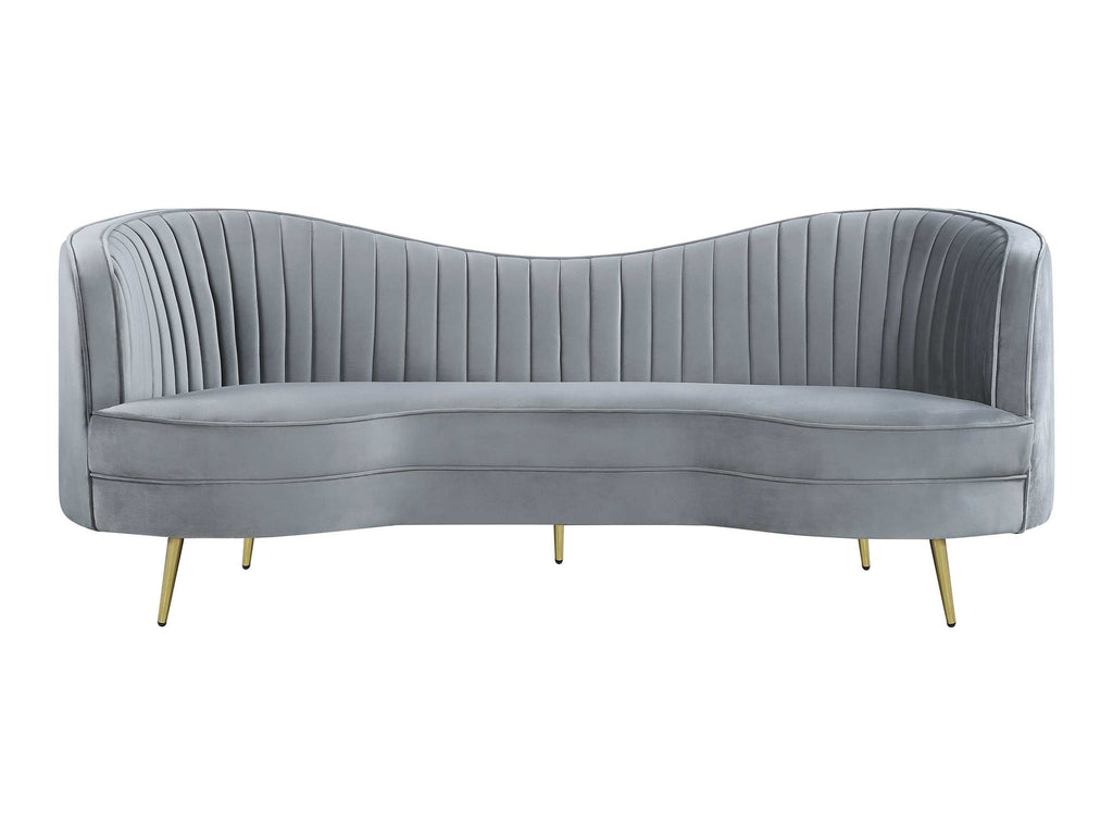 Sophia Upholstered Channel Tufted Loveseat Grey