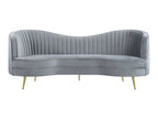 Sophia Upholstered Channel Tufted Loveseat Grey