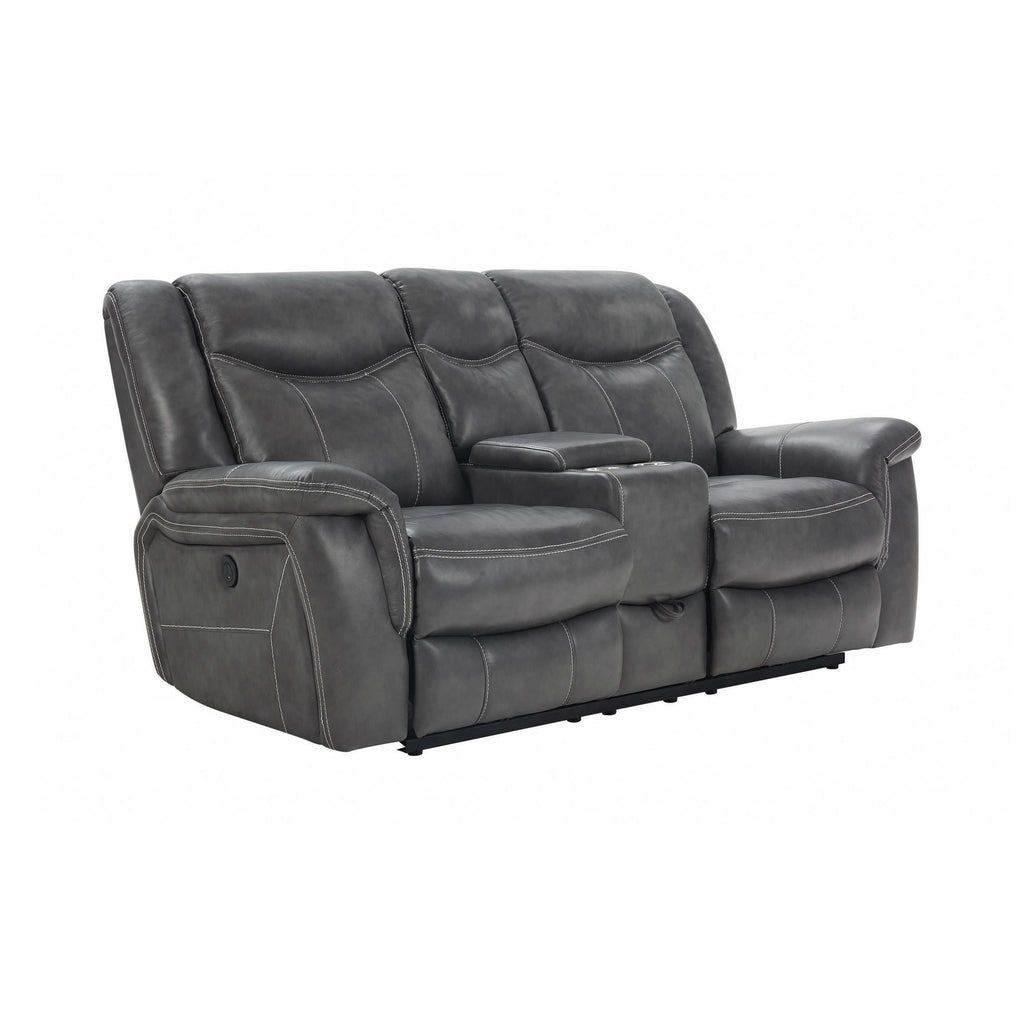 Conrad Upholstered Padded Arm Glider Loveseat Grey