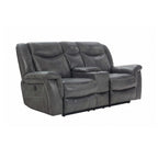 Conrad Upholstered Padded Arm Glider Loveseat Grey