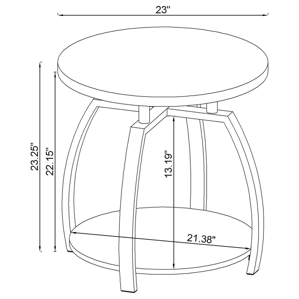 Dacre Round Engineered Wood Top Coffee Table Dark Charcoal