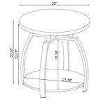 Dacre Round Engineered Wood Top Coffee Table Dark Charcoal