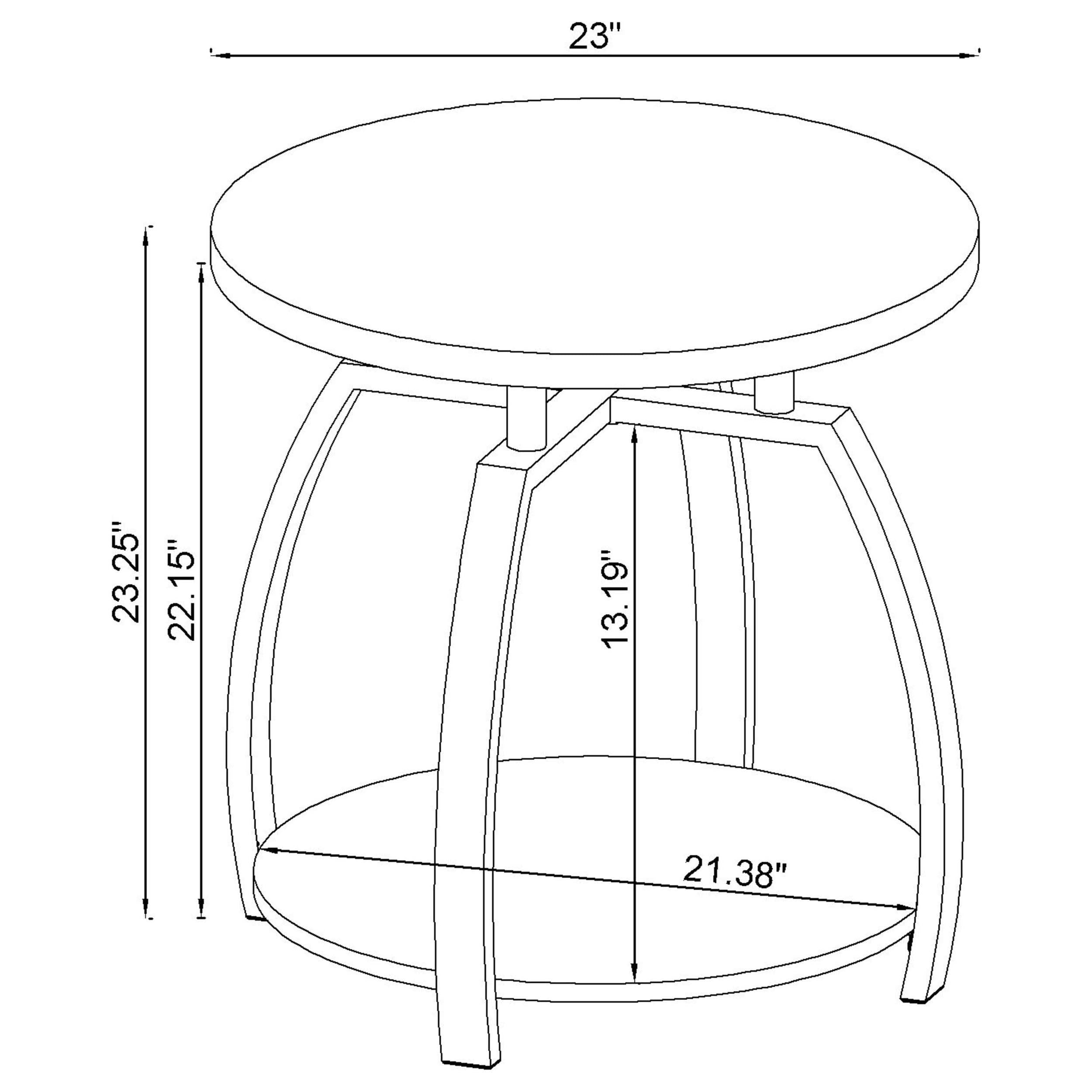 Dacre Round Engineered Wood Top Coffee Table Dark Charcoal