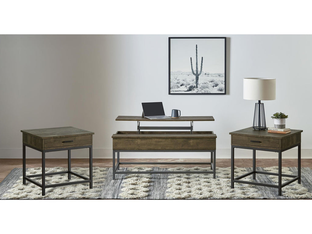 Byers Engineered Wood Lift Top Coffee Table Brown Oak