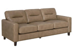 Scotland Faux Leather Upholstered Track Arm Sofa Black